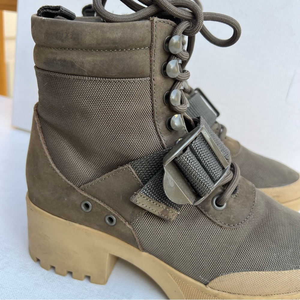 Steve Madden Grady lug sole olive green boots - Picture 3 of 9